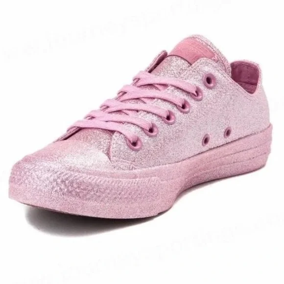 Converse Chuck Taylor All Star Low Pink Glitter Size 8 sneakers new - Picture 3 of 14